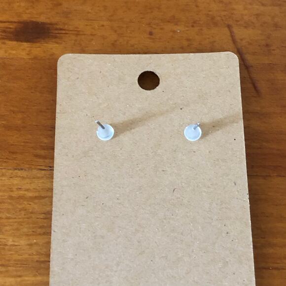 Hand Painted Green Plant Stud Earrings Hypoallergenic Lightweight Posts - Picture 4 of 5